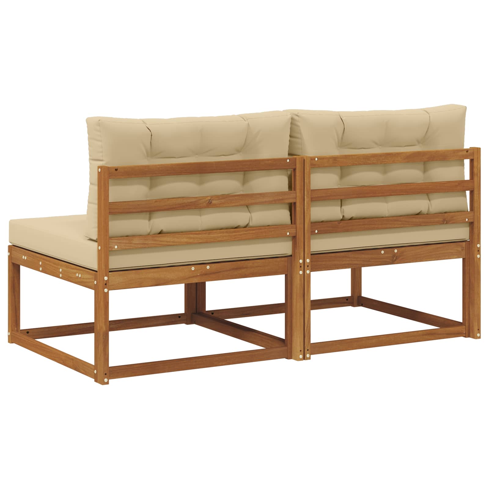 Buiten Midden Sofa met kussen 2 Stuk Naturel Massief Acaciahout image 5