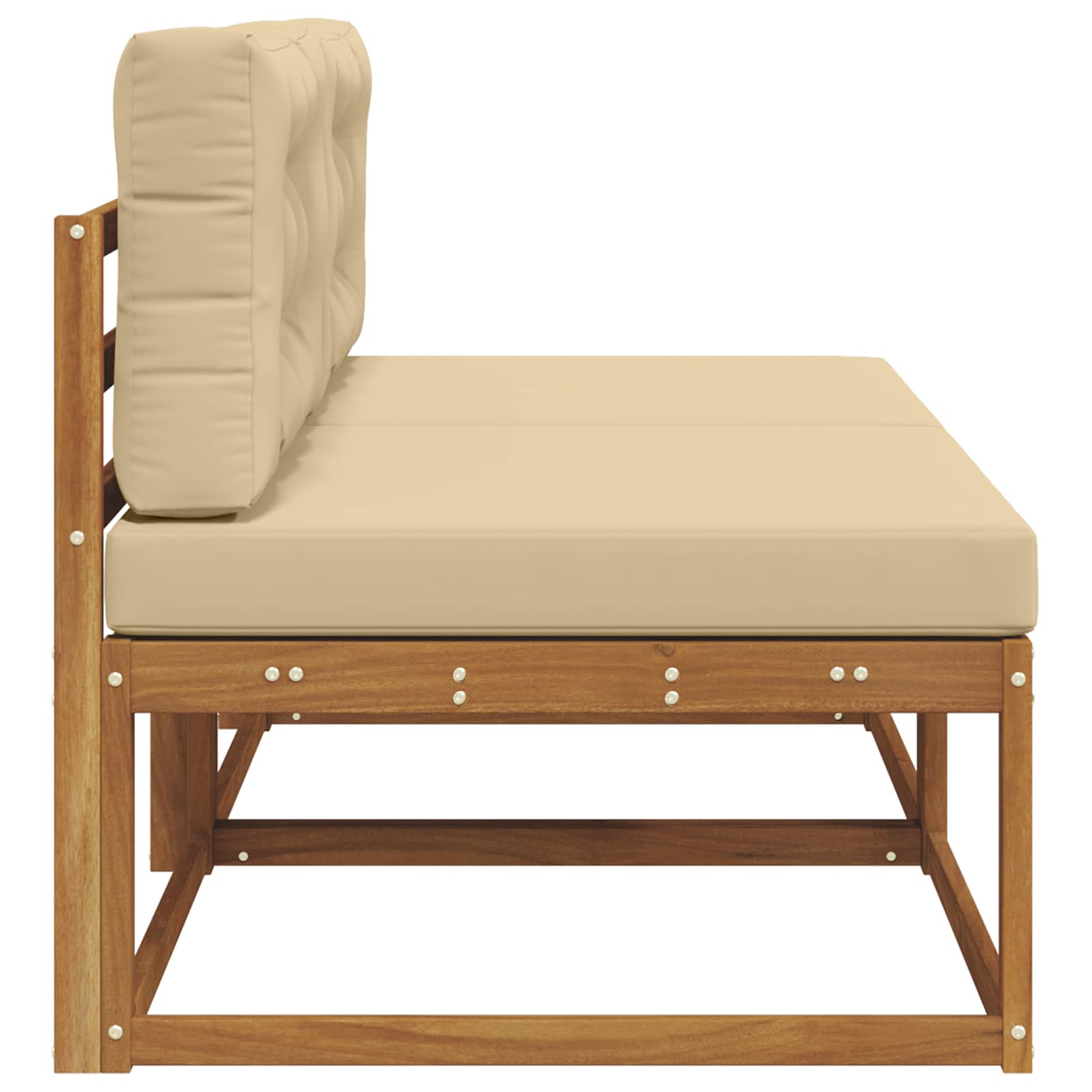 Buiten Midden Sofa met kussen 2 Stuk Naturel Massief Acaciahout image 4