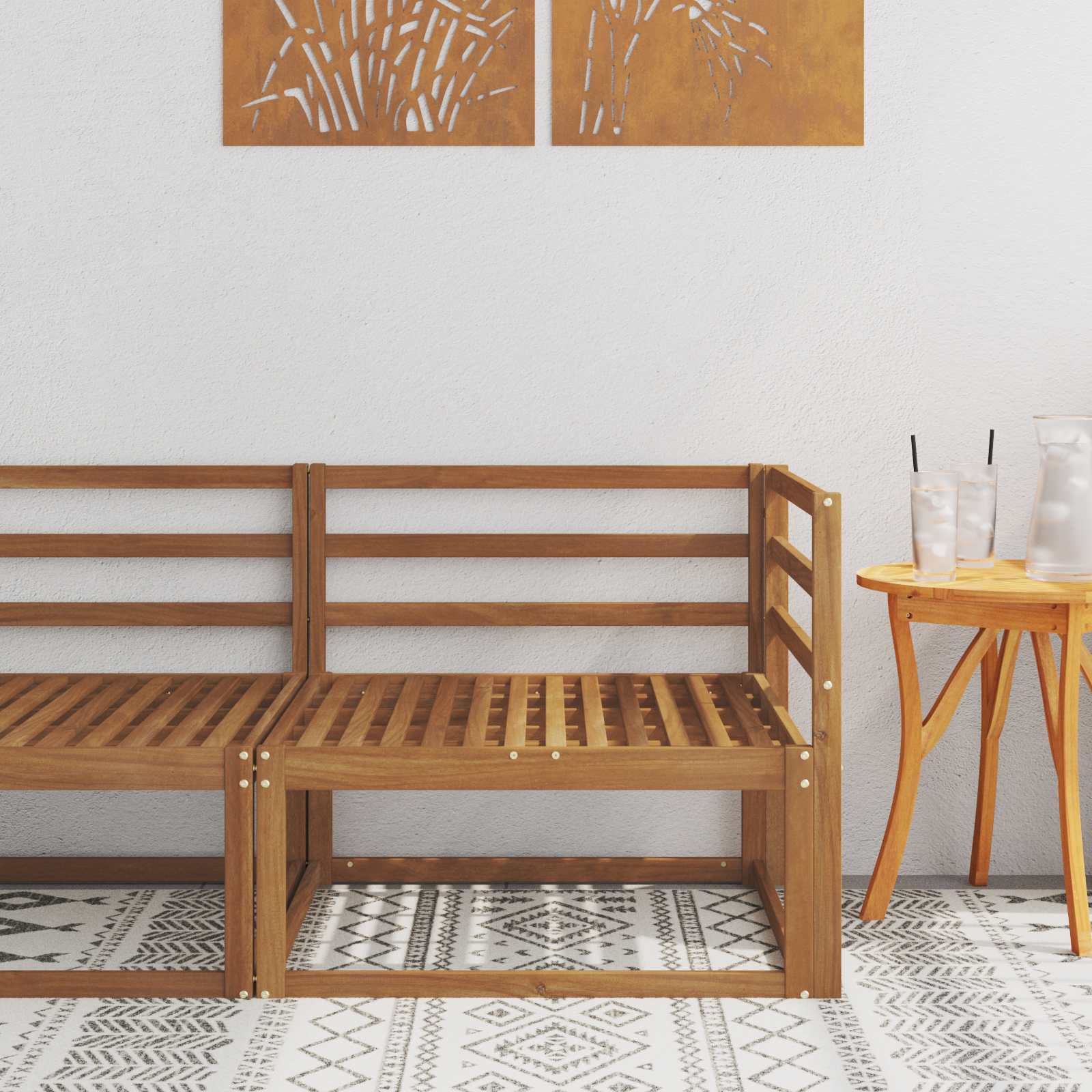 Buiten Hoek Sofa Naturel 83 x 83 x 73 cm Massief Acaciahout image 1