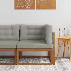 Zunanja kotna sedežna garnitura Masiven les akacije Naravna