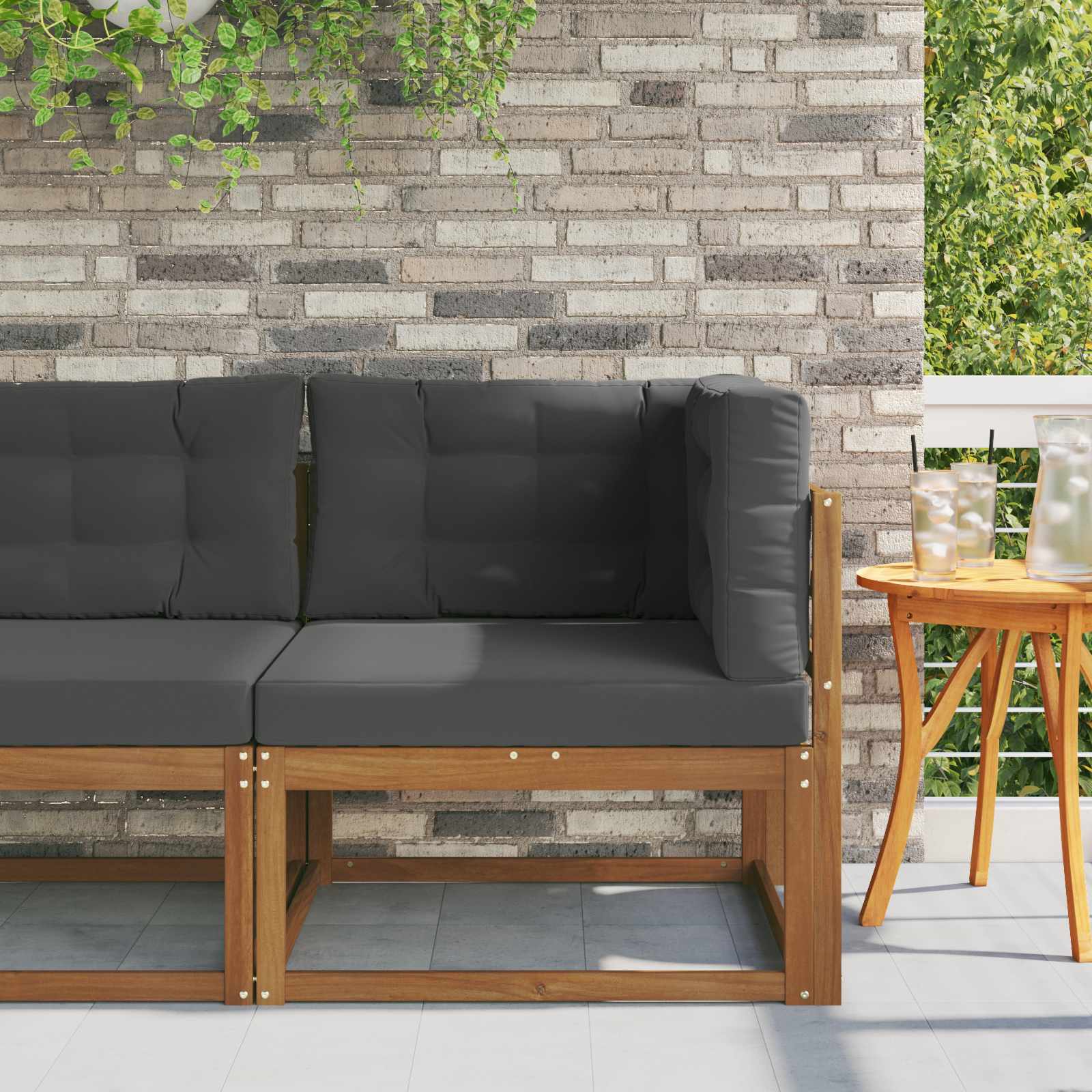 Outdoor Hoekbank Massief Acaciahout Naturel image 1