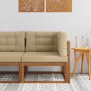 Zunanja kotna sedežna garnitura Masiven les akacije Naravna