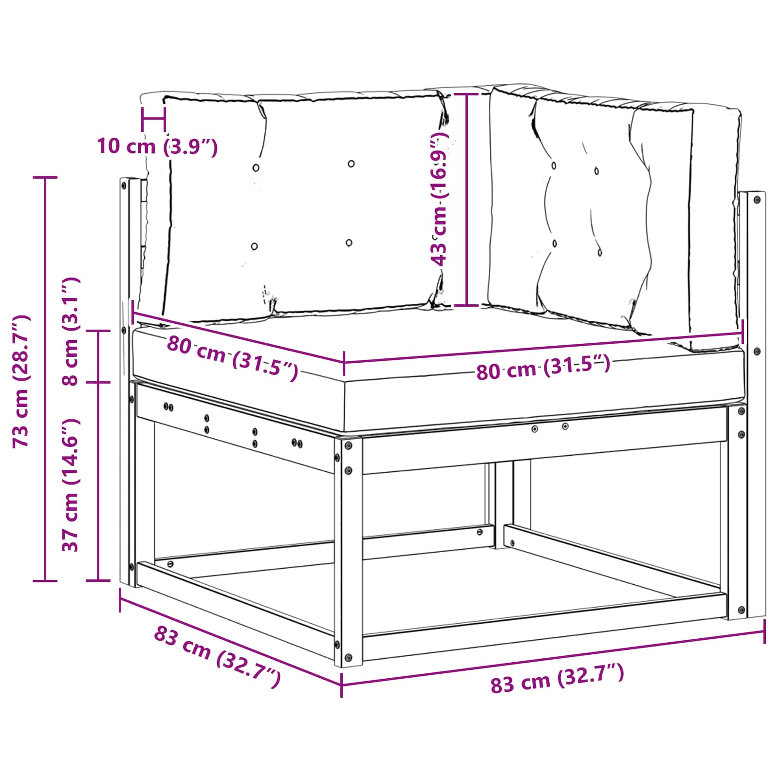 Outdoor Hoekbank Massief Acaciahout Naturel image 7