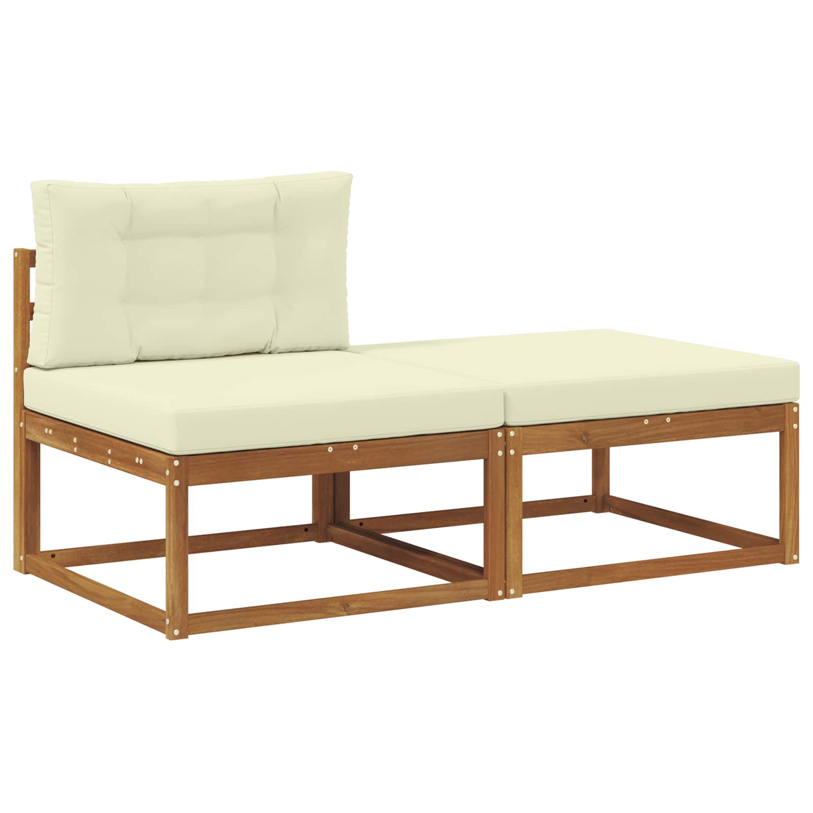 Sectie Sofa Eenheden 2 Stuk Naturel Massief Acaciahout image 2