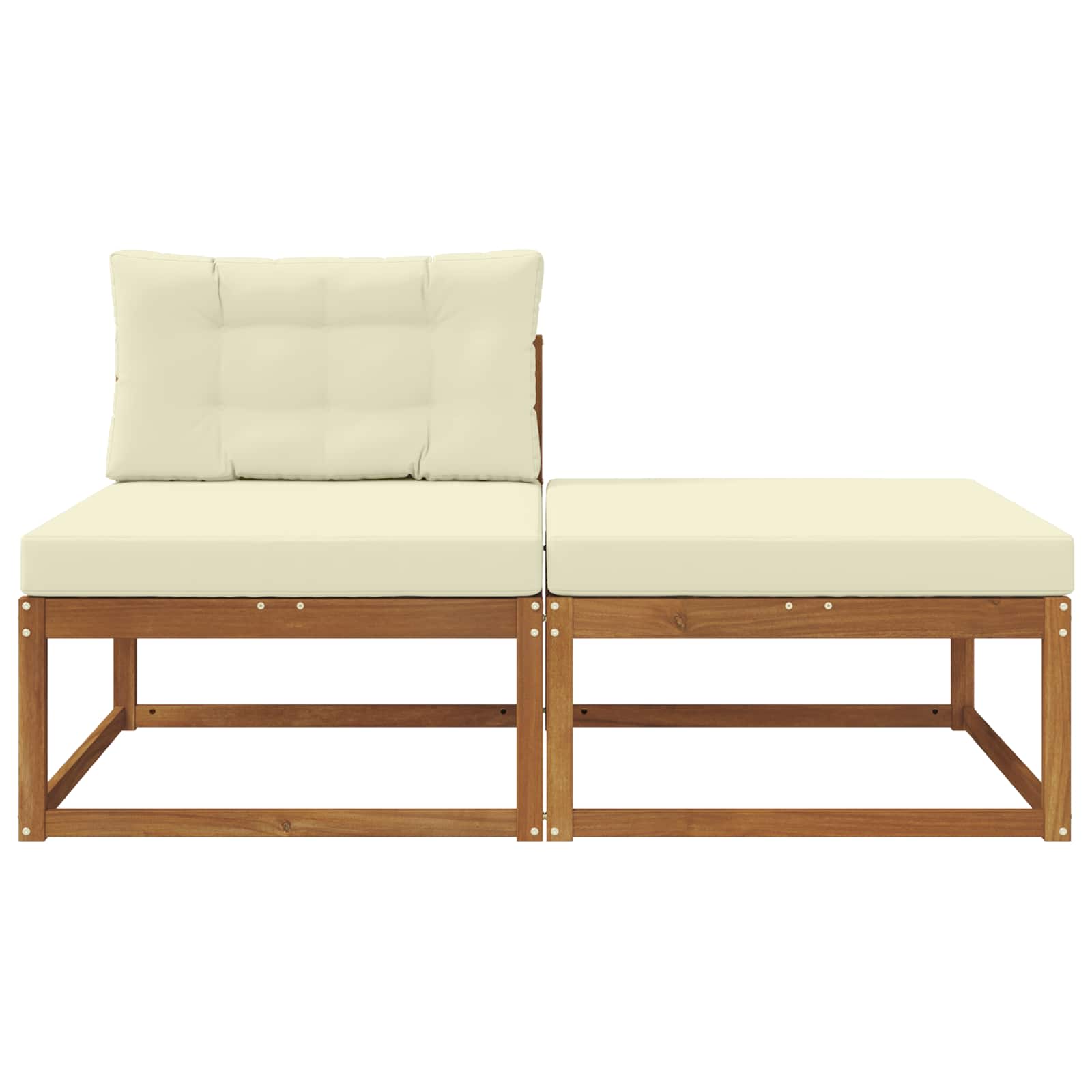 Sectie Sofa Eenheden 2 Stuk Naturel Massief Acaciahout image 3