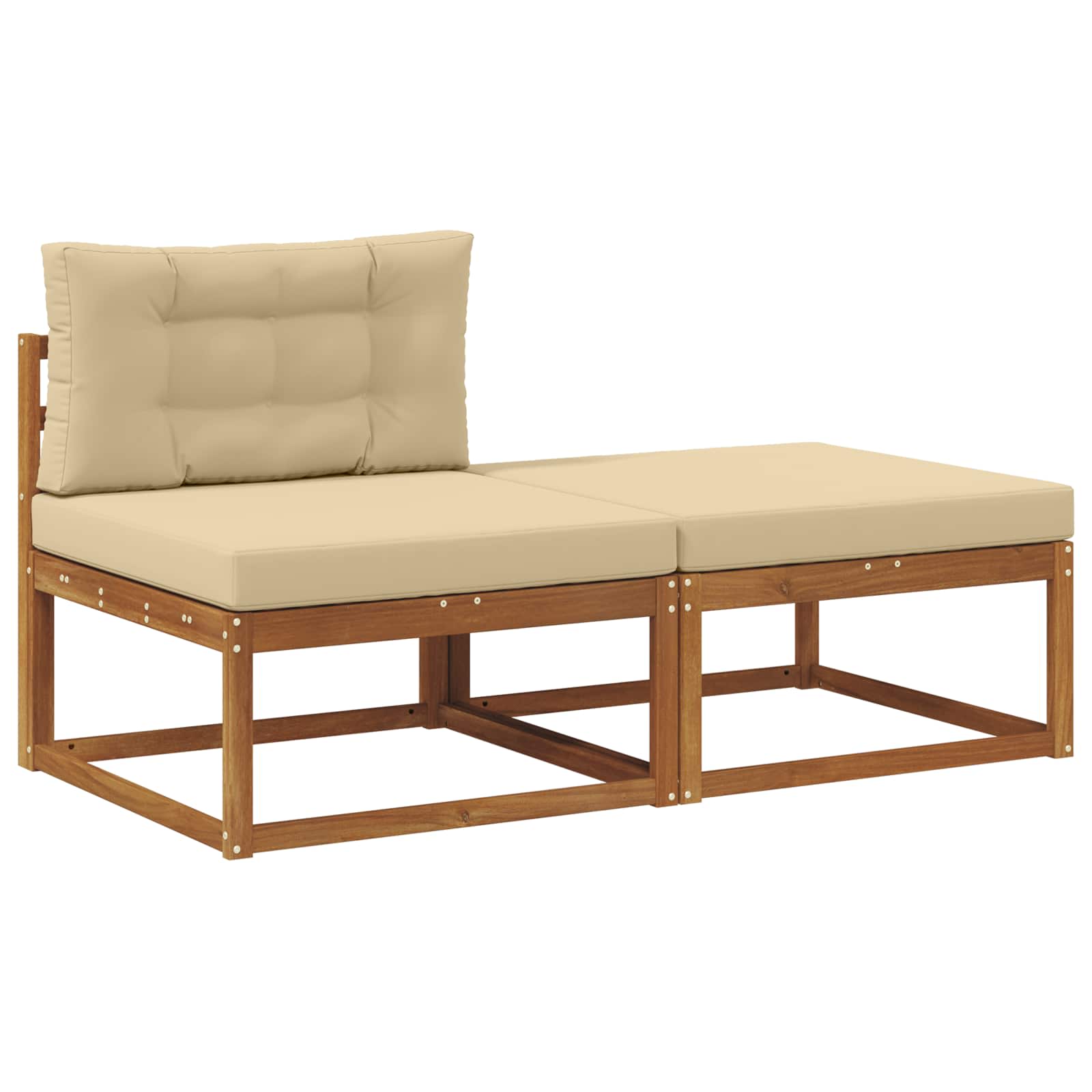 Sectie Sofa Eenheden 2 Stuk Naturel Massief Acaciahout image 2