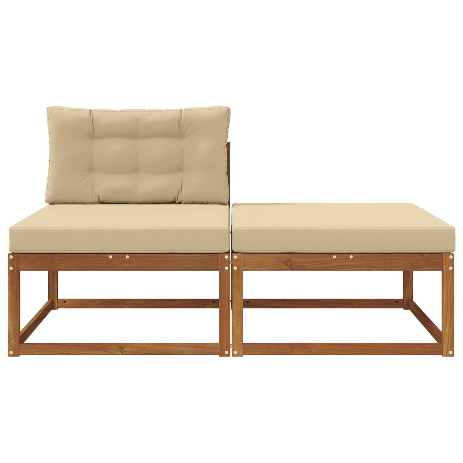 Sectie Sofa Eenheden 2 Stuk Naturel Massief Acaciahout image 3