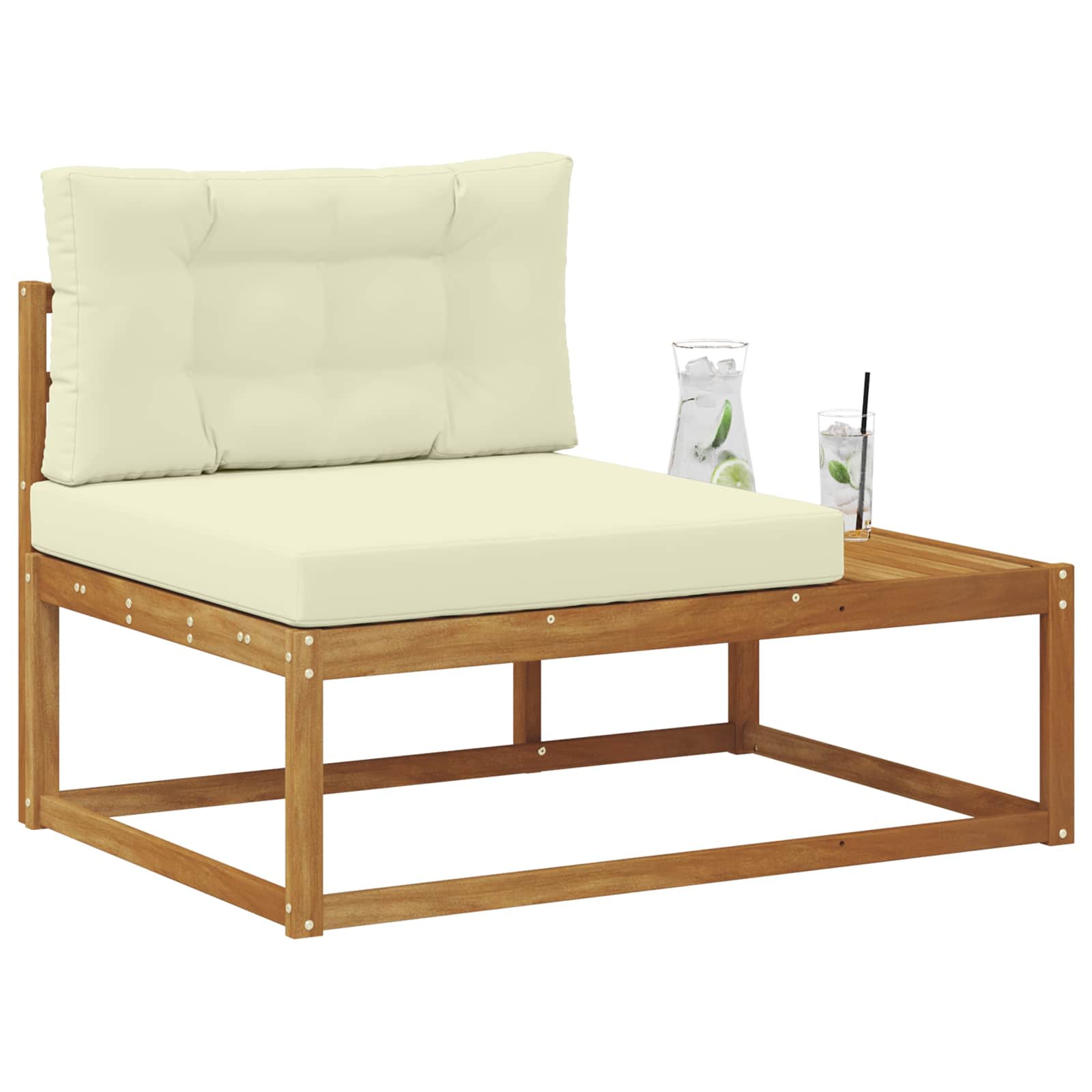 Buiten Eindbank Naturel 115 x 83 x 73 cm Massief Acaciahout image 3