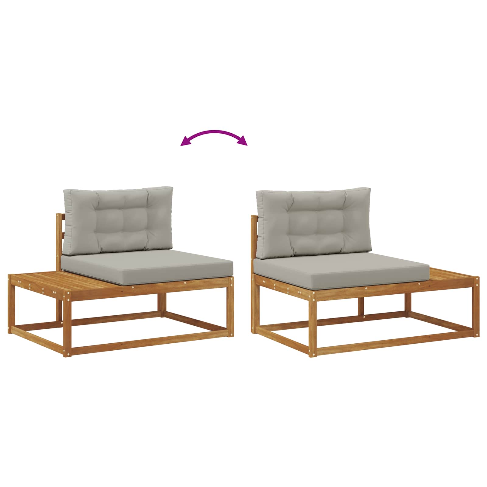 Buiten Eindbank Naturel 115 x 83 x 73 cm Massief Acaciahout image 9