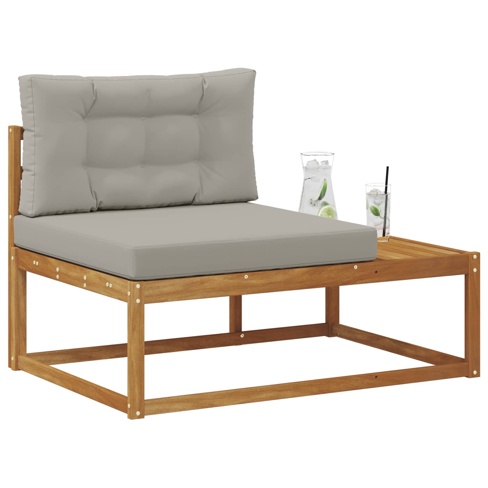 Buiten Eindbank Naturel 115 x 83 x 73 cm Massief Acaciahout image 3