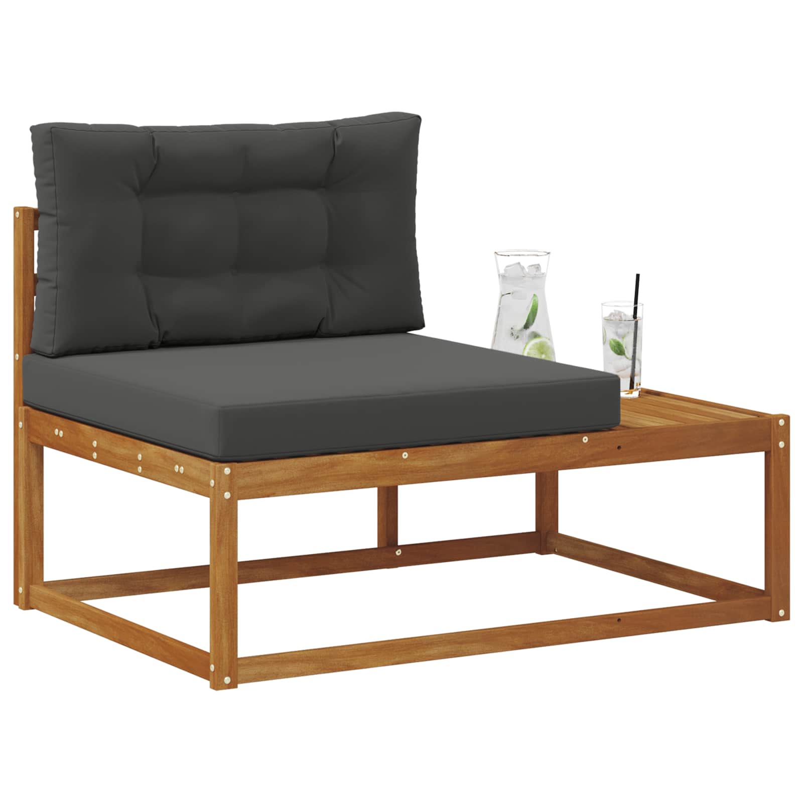 Buiten Eindbank Naturel 115 x 83 x 73 cm Massief Acaciahout image 3