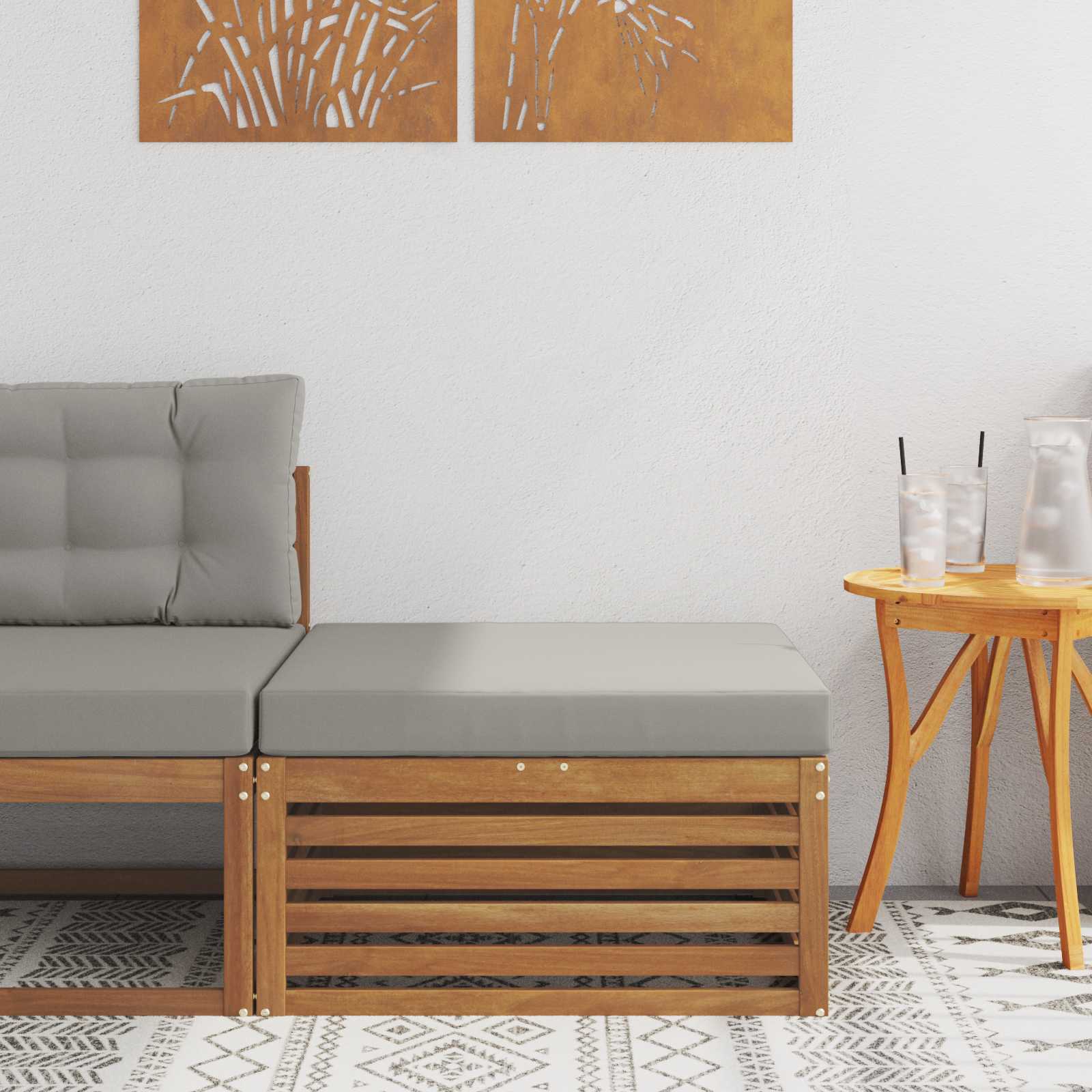 Buiten Voetenbank Massief Acaciahout Naturel image 1