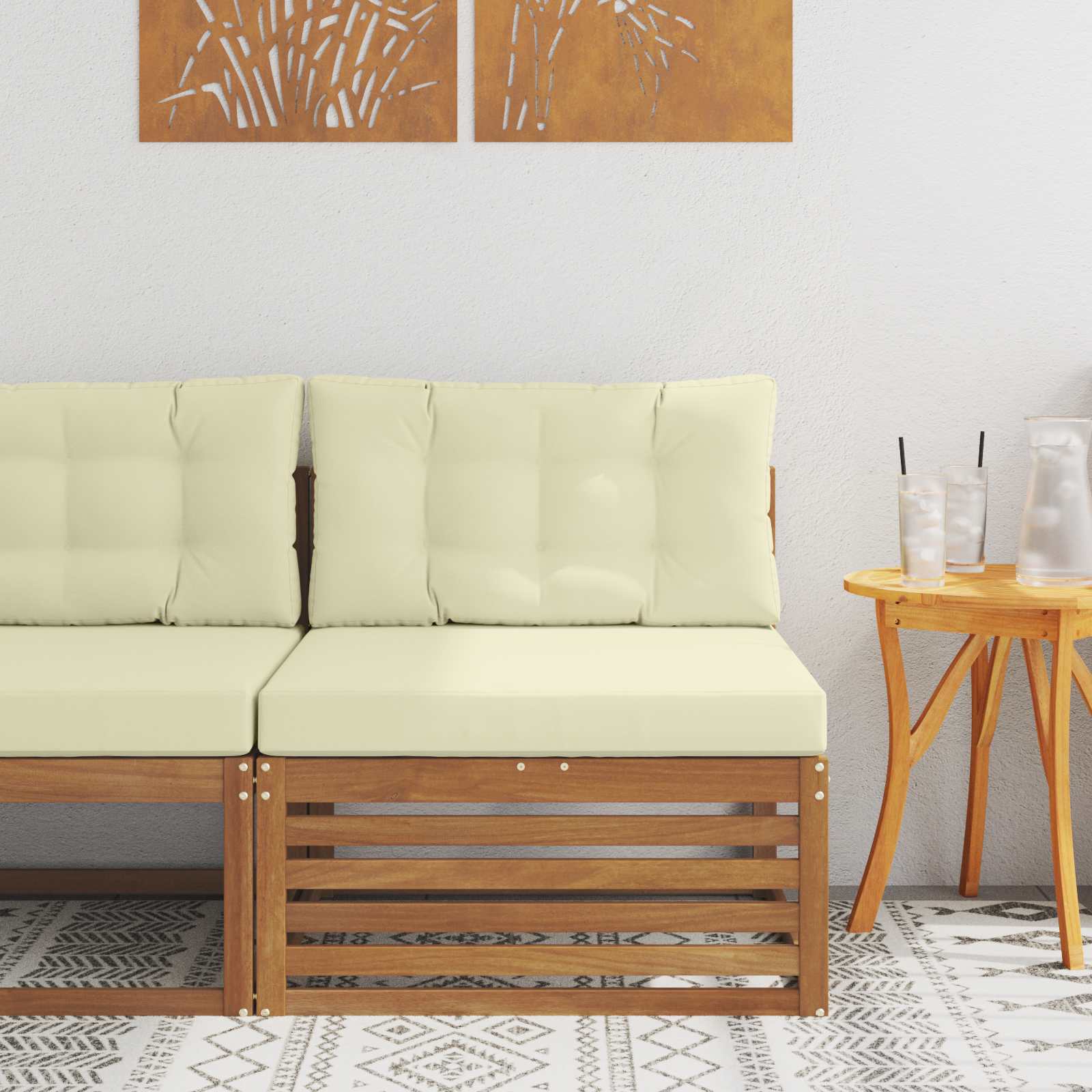 Buitenzitmiddelsofa Massief Acaciahout Naturel image 1