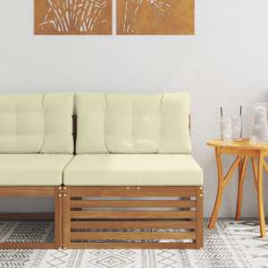 Zunanja srednja sofa Masiven les akacije Naravna