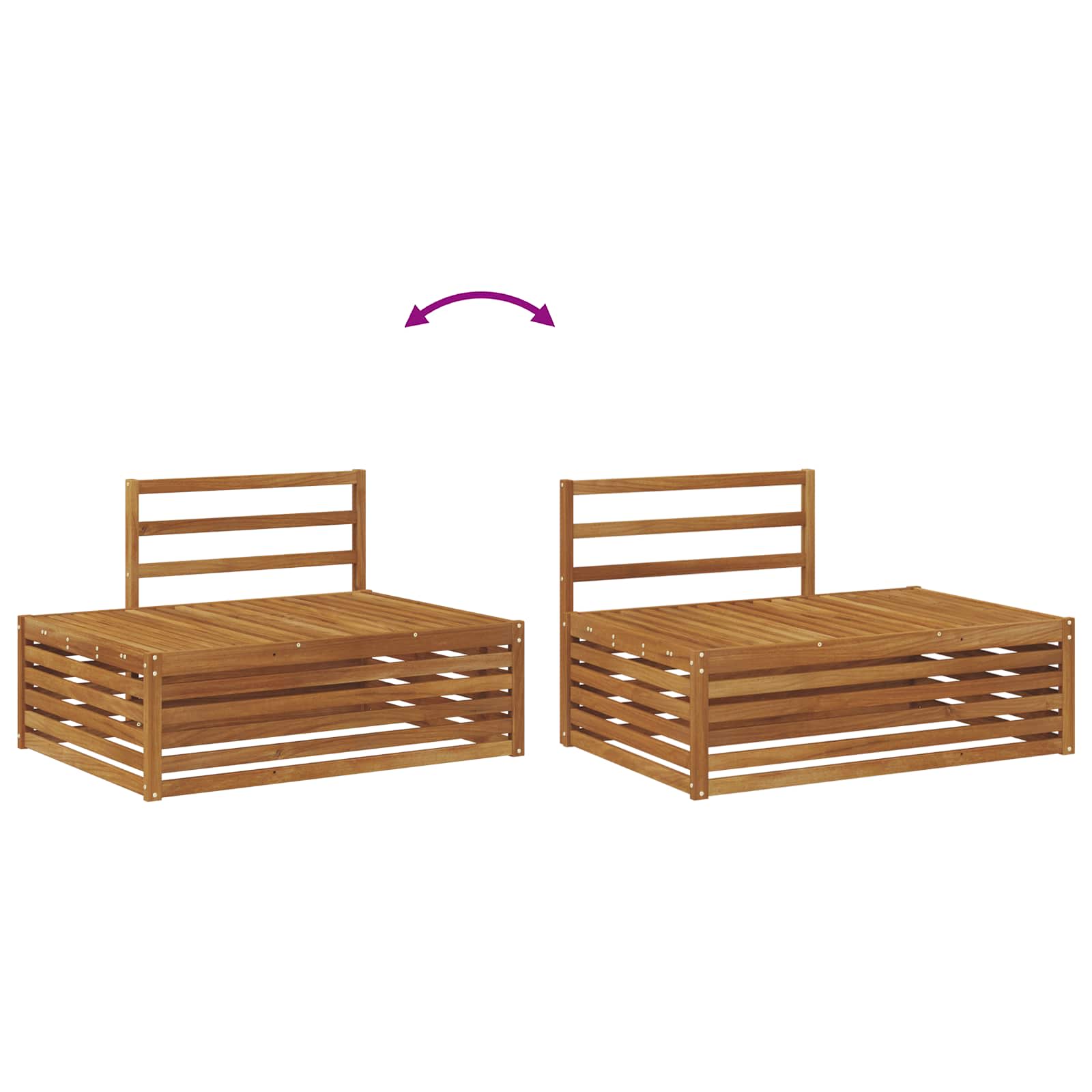 Buiten Eindbank Naturel 115 x 83 x 73 cm Massief Acaciahout image 9