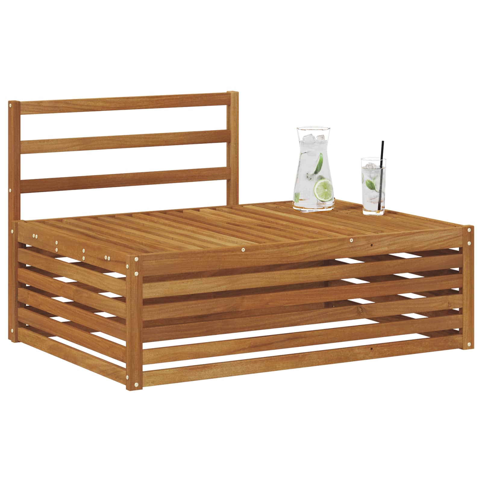 Buiten Eindbank Naturel 115 x 83 x 73 cm Massief Acaciahout image 3