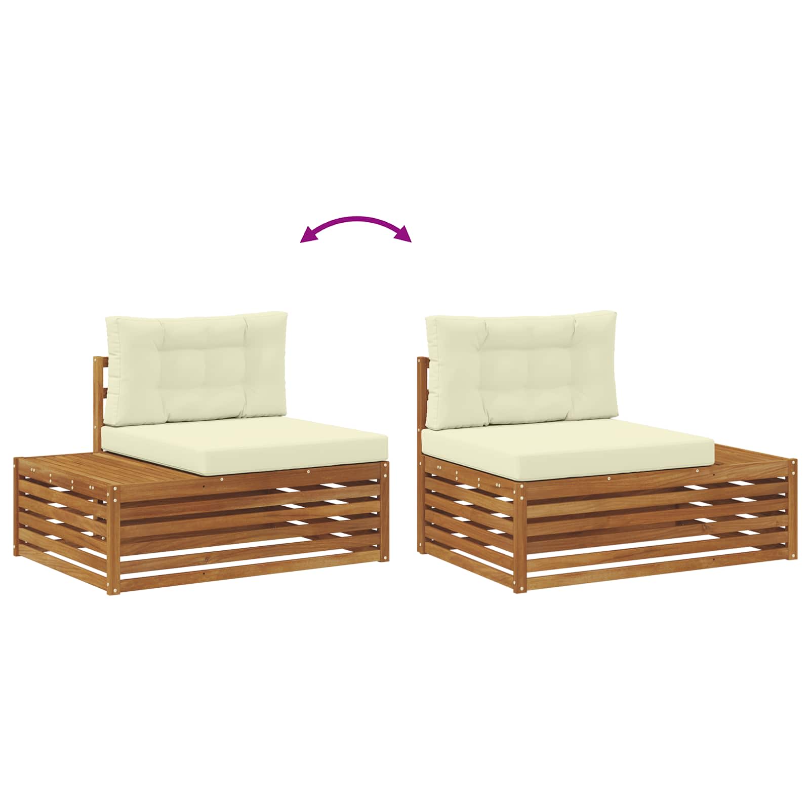 Buiten Eindbank Naturel 115 x 83 x 73 cm Massief Acaciahout image 9