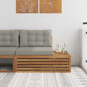 Zunanji konec kavča z blazino 3 Kos Naravna 115 x 83 x 73 cm