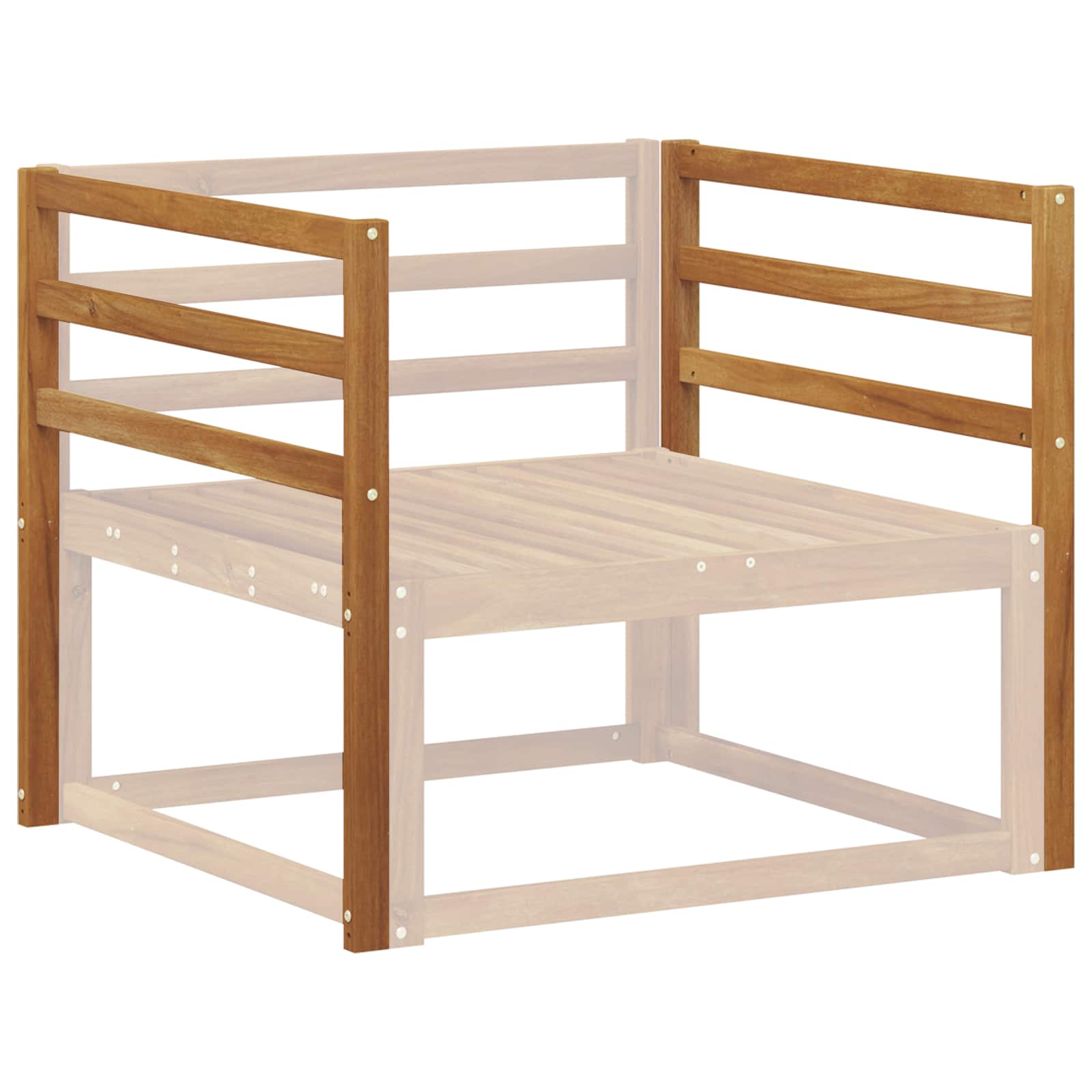 Armleuning 2 pcs Naturel 79 x 4 x 73 cm Massief Acaciahout image 3