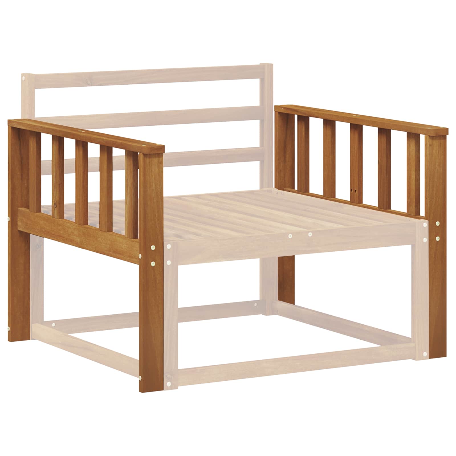 Armleuning 2 st Naturel 80 x 6 x 61 cm Massief Acaciahout image 3