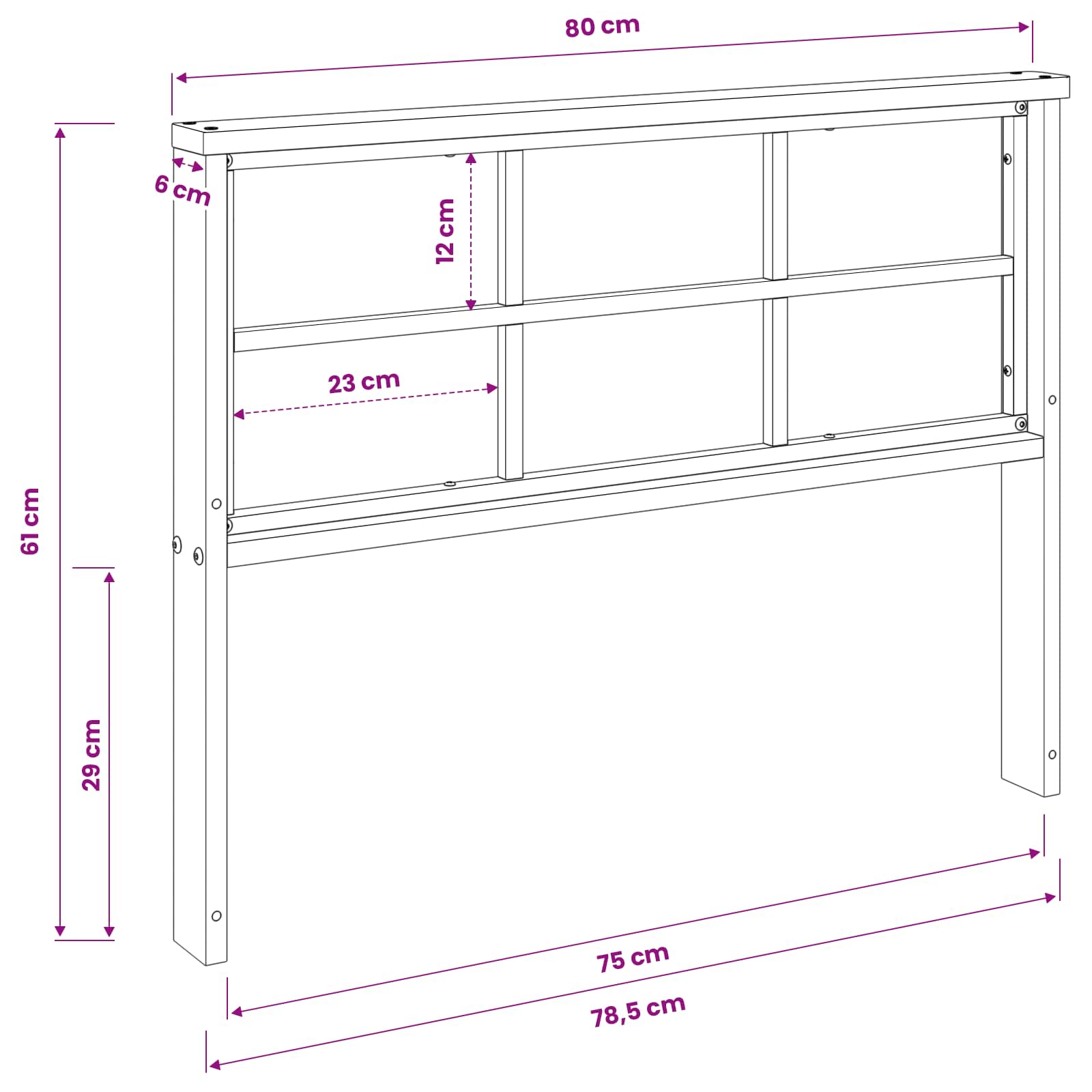 Armleuning 2 st Naturel 78,5 x 6 x 61 cm Massief Acaciahout image 10