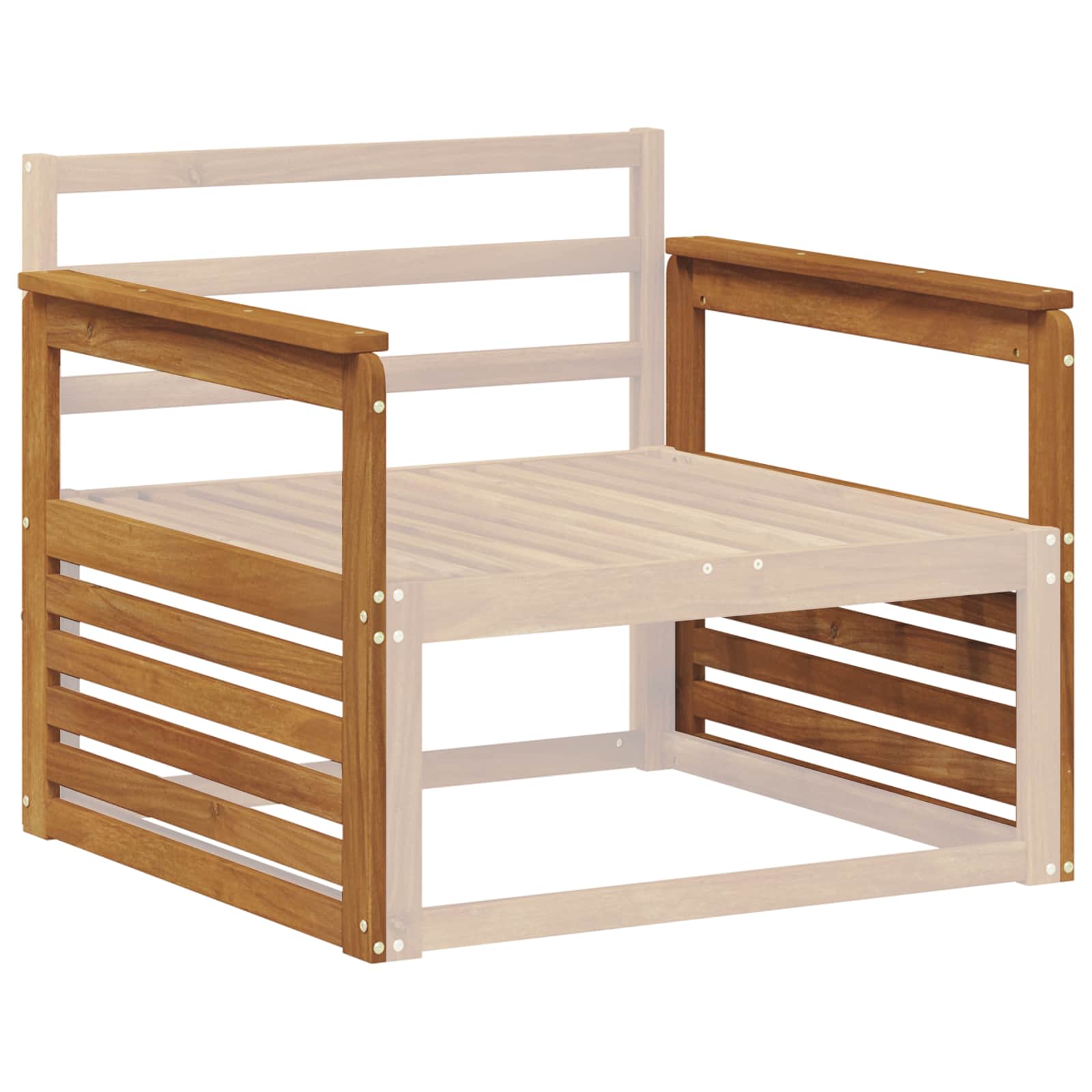 Armleuning 2 st Naturel 79 x 6 x 61 cm Massief Acaciahout image 3