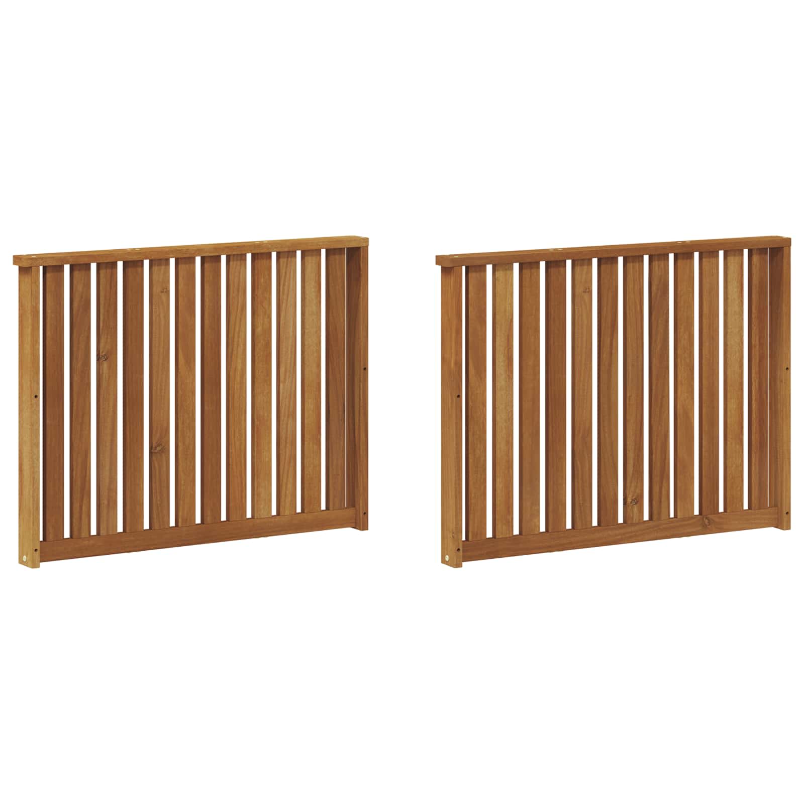 Armleuning 2 st Naturel 80 x 6 x 61 cm Massief Acaciahout image 2