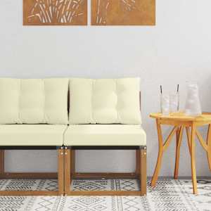 Zunanja srednja sofa Trden akacijev les in material Textilene