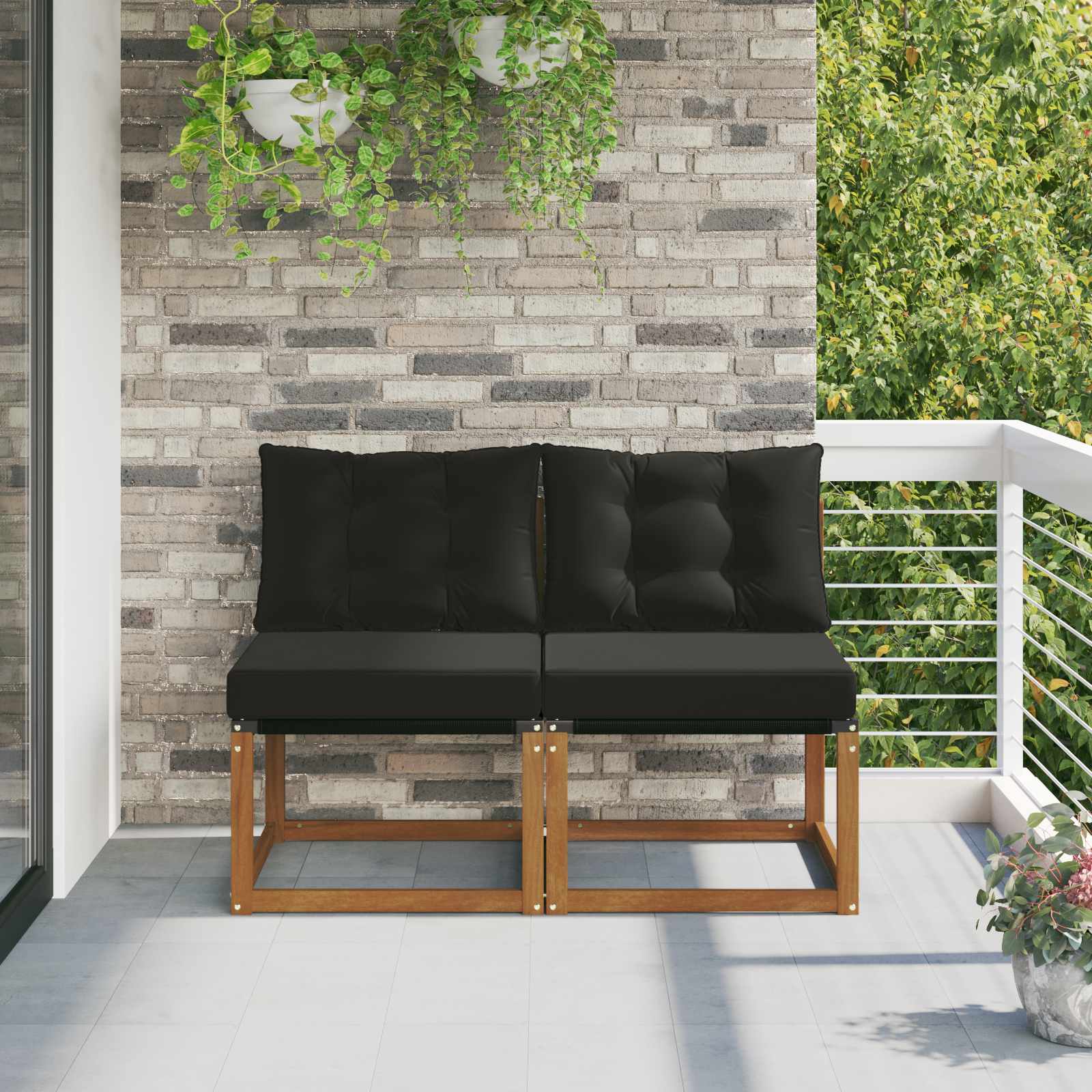 vidaXL 2 Stück Outdoor Mittelsofa