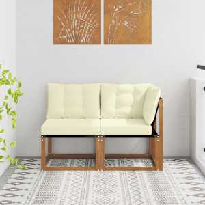 Zunanji srednji in kotiček kavč z blazino 2 Kos Naravna