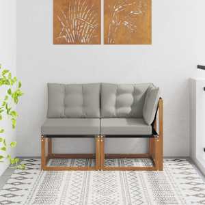 Zunanji srednji in kotiček kavč z blazino 2 Kos Naravna