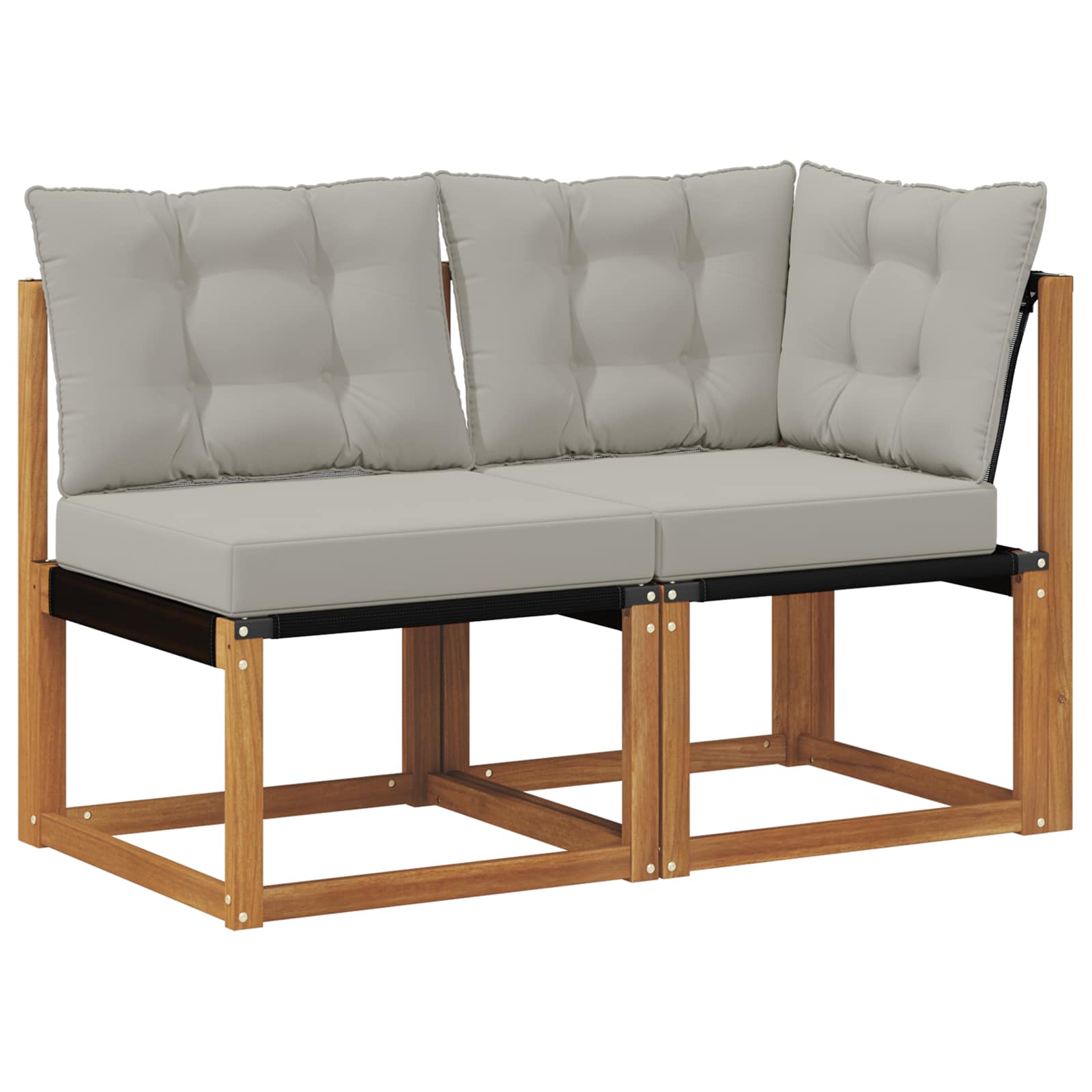 VidaXL Outdoor Midden- En Hoekbank Met Kussen 2 Stuk Naturel