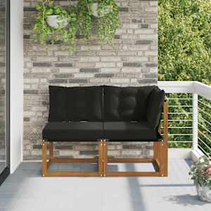 Zunanji srednji in kotiček kavč z blazino 2 Kos Naravna