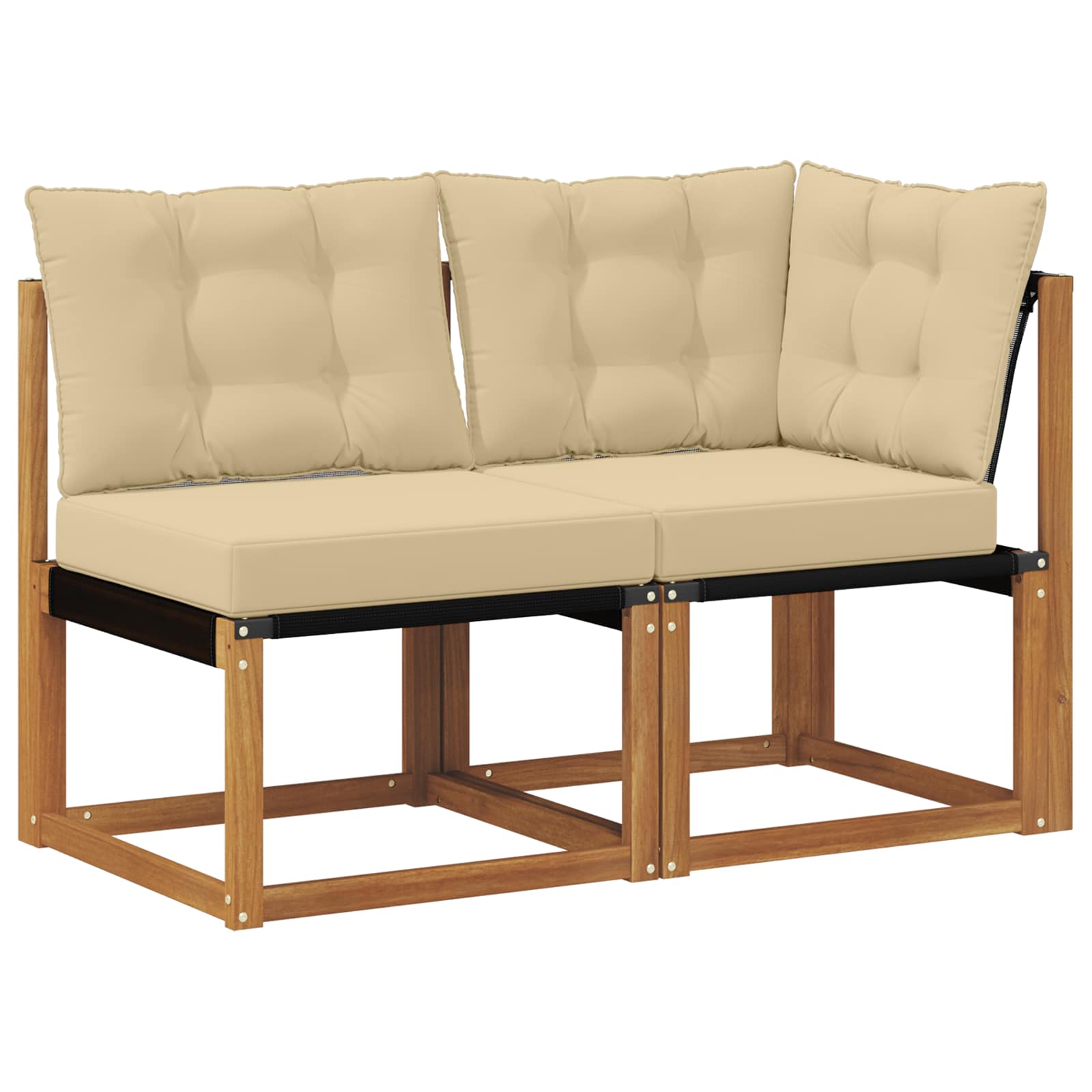 Zunanji srednji in kotiček kavč z blazino 2 Kos Naravna - slika 2