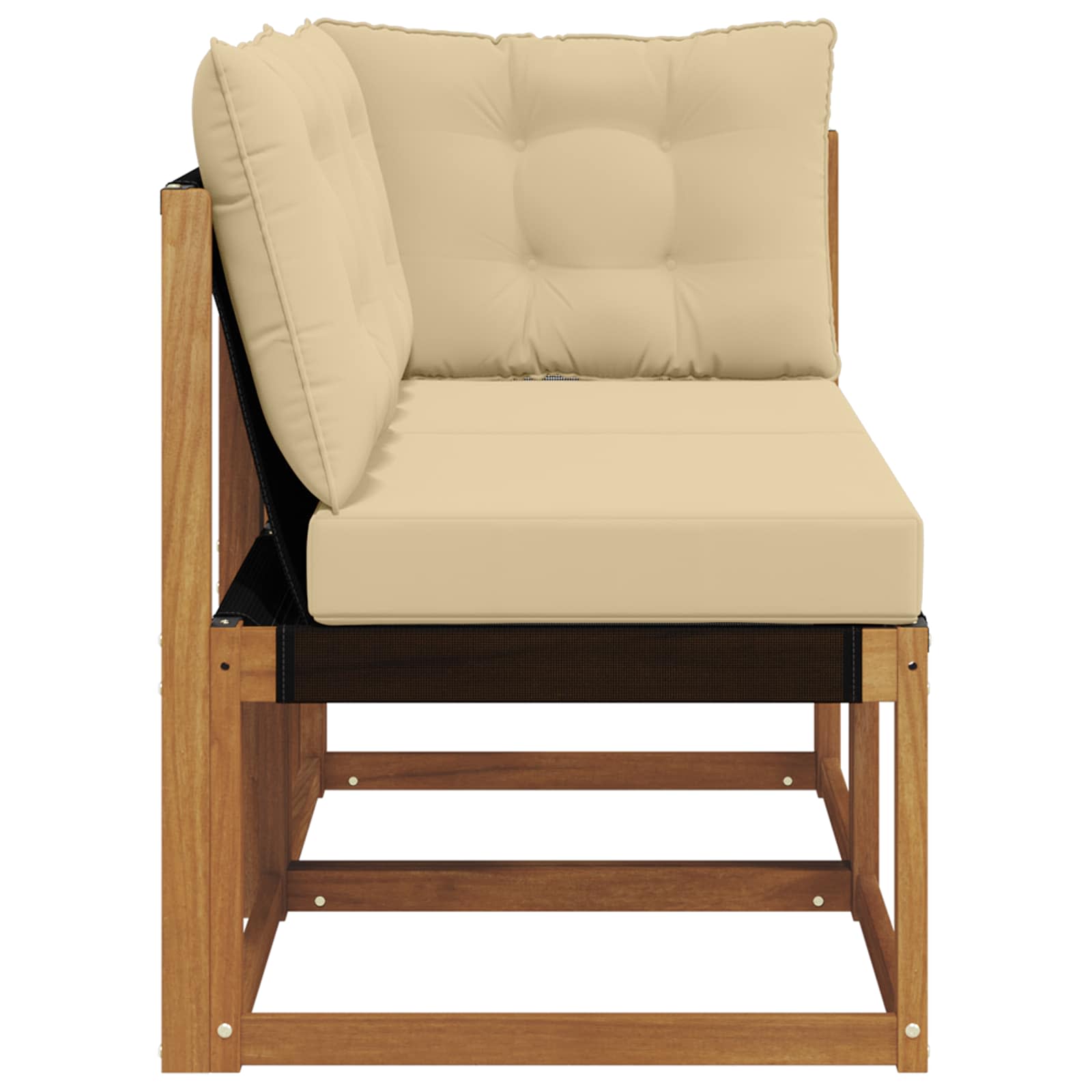 Zunanji srednji in kotiček kavč z blazino 2 Kos Naravna - slika 6