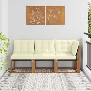 Zunanji srednji in kotiček kavč z blazino 3 Kos Naravna