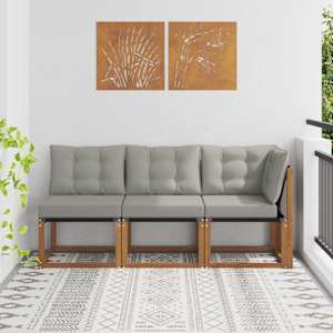 Zunanji srednji in kotiček kavč z blazino 3 Kos Naravna