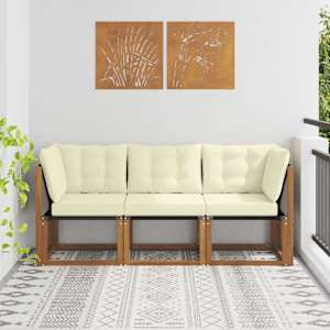 Zunanji srednji in kotiček kavč z blazino 3 Kos Naravna