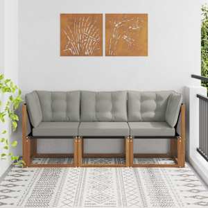 Zunanji srednji in kotiček kavč z blazino 3 Kos Naravna