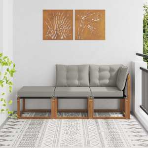 Zunanji modularni kavčni sklopi z blazino 3 Kos Naravna