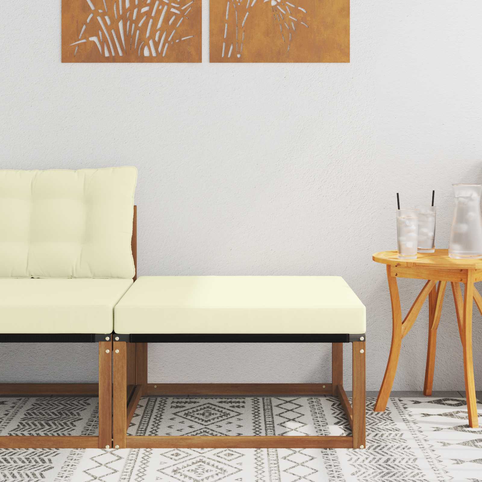 vidaXL Outdoor-Fußhocker Massivholz Akazie Natur