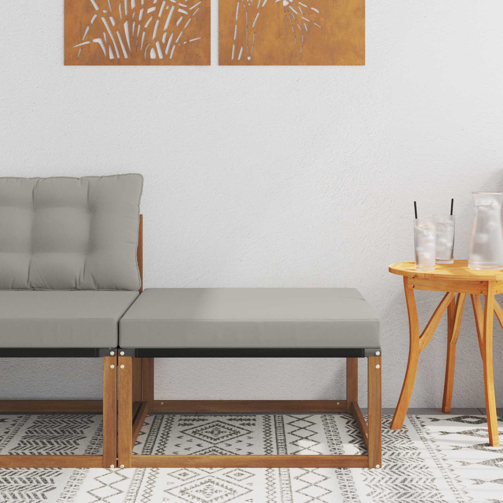 vidaXL Outdoor-Fußhocker Massivholz Akazie Natur