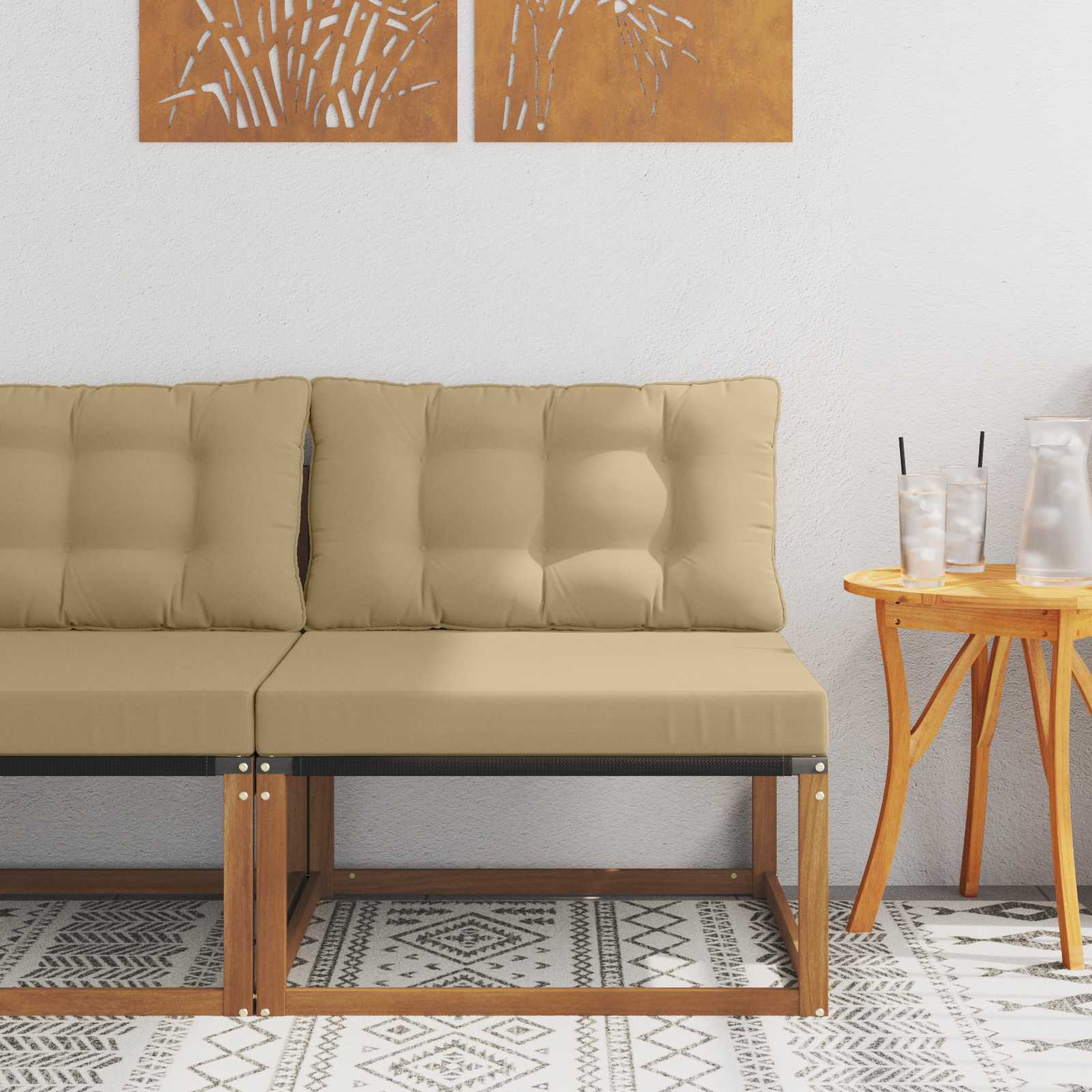 Sectie Sofa Eenheden Massief Acaciahout Naturel image 1