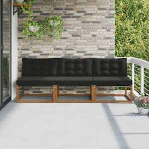 3 Kos Srednji zunanji kavč Masiven les akacije Naravna