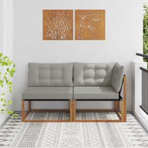 Zunanji srednji in kotiček kavč z blazino 2 Kos Naravna