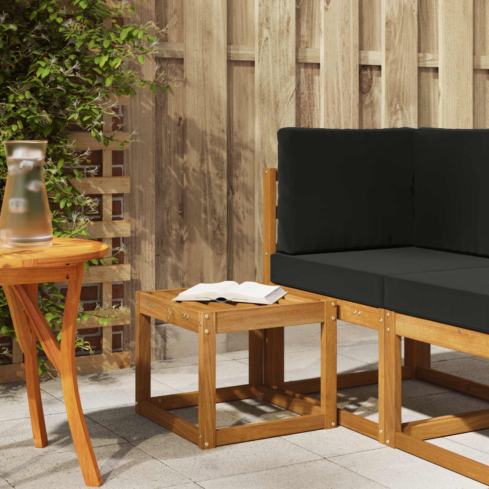 Stoelbank Naturel 43 x 43 x 37 cm Massief Acaciahout image 1