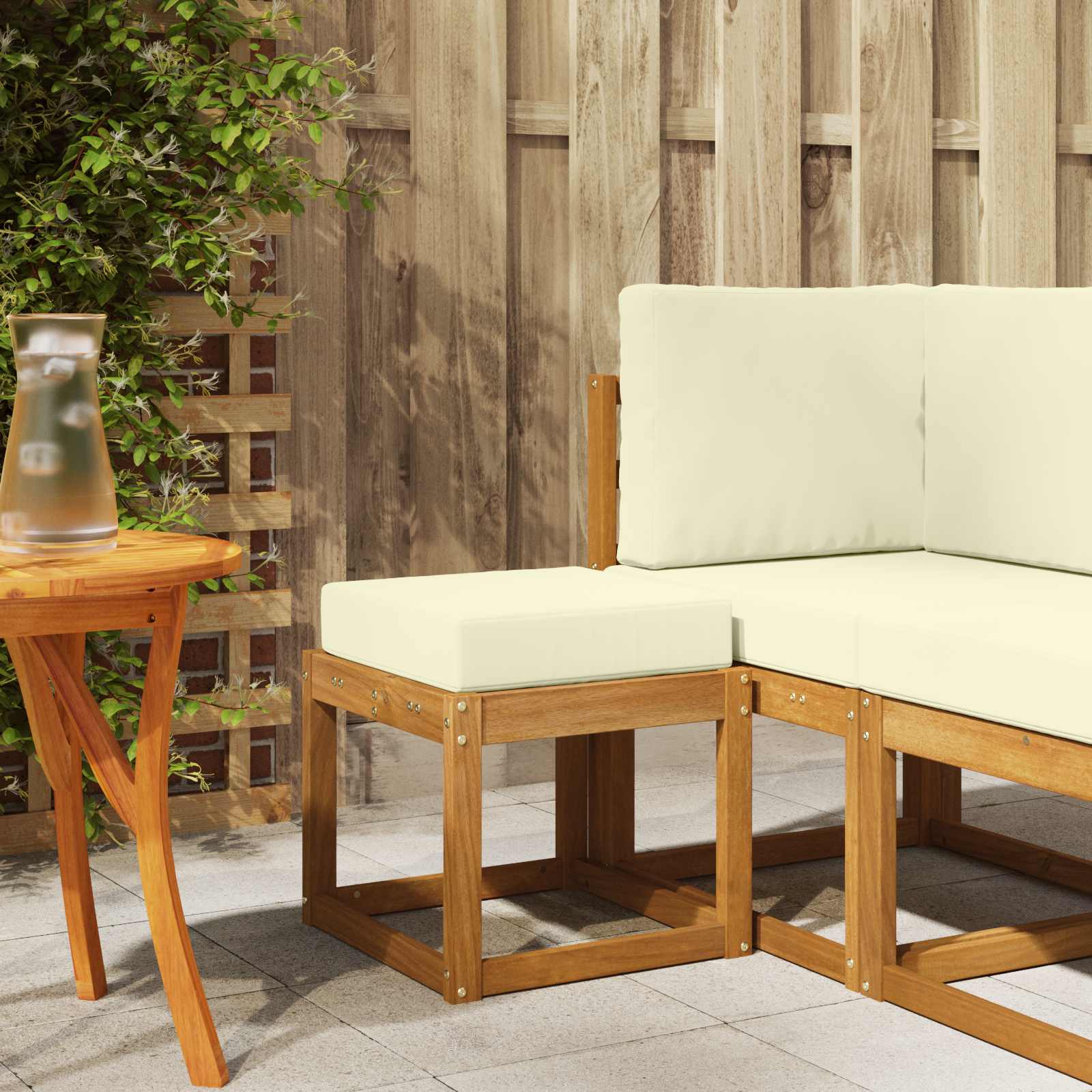 Buitenstoolbank Massief Acaciahout Naturel image 1