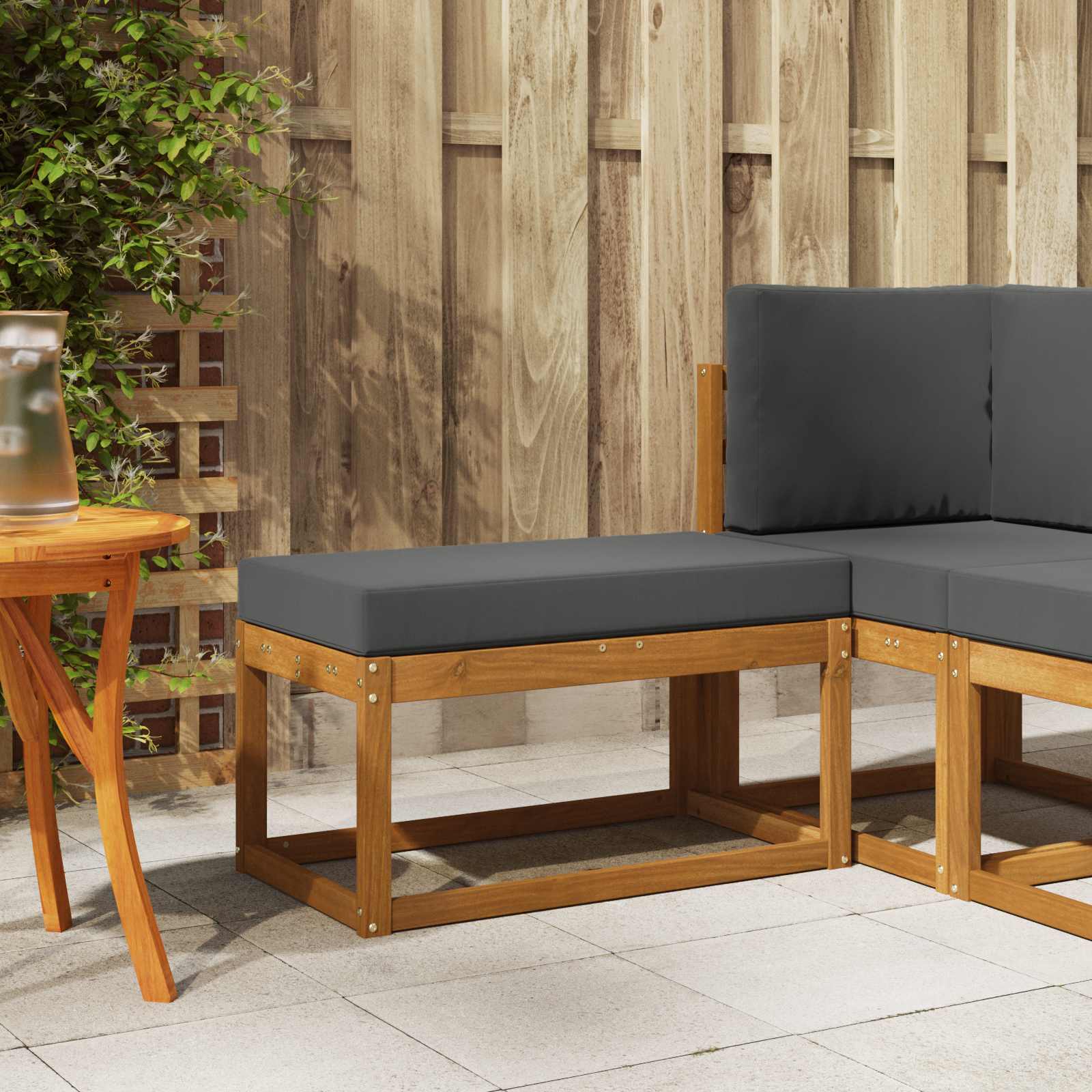 Buitenstoolbank Massief Acaciahout Naturel image 1