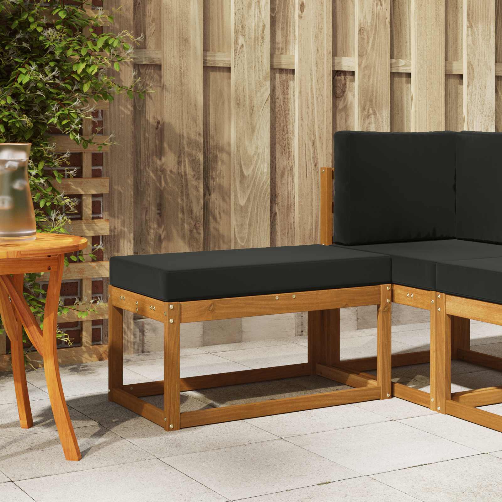 Buitenstoolbank Massief Acaciahout Naturel image 1