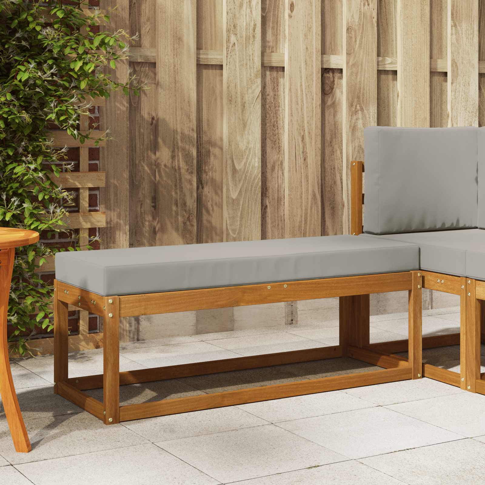 vidaXL Bancă de taburet Gri natural și deschis 115 x 43 x 37 cm